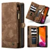 Wallet Case, Super Handmade Leather Rits Afneembaar Magnetisch 11 Kaart Slots Telefoon Case Koppeling Portemonnee voor iPhone 12 Pro Max 12 Mini 5.4 11 6.1 XS MAX XR iPhone 6/7/8 Plus