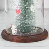 LED Christmas Tree With Glass Cover Xmas Decor Simulation Trees Ornament Belt Light Festival Home Party Decoration Ornaments BH4960 WLY