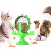 Animal de compagnie chat mangeoire jouet chaton taquineries plateau tournant moulin à vent fuite jouets balle d'entraînement 360 rotation alimentation jouet accessoires pour animaux de compagnie WLL931