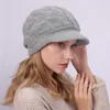 Bereets de moda de felpa cálida boina de lana sombrero de invierno otoño tapa de punto