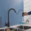 FMHJFISD Sensor Kitchen Faucets Black Smart Touch Inductive Sensitive Faucet Mixer Tap Single Handle Dual Outlet Water Modes 211108