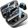 TWS Kulakiçi Kablosuz Bluetooth Kulaklıklar Kulaklık Su Geçirmez Spor 9D HiFi Stereo Akıllı Telefonlar için 2600mAh Güç Bankası ile