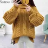 Jesień i zima gruba dzianina sweter koreańska wersja luźna leniwy styl super ogień krótki sweter kobiety 210522