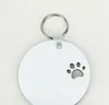 2021 NEW Puppy keychain sublimation MDF key ring paw print wooden key chain creative dog tag