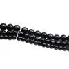 Glatte schwarze Achate Natursteinperlen zur Schmuckherstellung Runde Onyx lose Perlen 2-12 14 16 18 20mm Charm Diy Armband Halskette