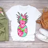 Kvinnor 2021 Summer Ananas Funny 90-talets kvinnliga grafiska kvinnliga tee t-shirt Söt söt fruktkamisor t-shirts topp t-shirt kvinnors