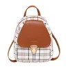 Lovely Girl Plaid Backpack Fashion Kids PU Leather Schoolbags Girls School Bags Womens Backpacks Children Shoulders Bag 5 Colors