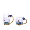 Tasses 320 ML Creative Émail Couleur Tasse À Eau Thé Ménage Haute Température Résistant Cristal Verre Ensemble Cadeau