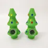 Árvore de Natal Silicone Tubulação de fumaça de fumaça sílica gel fácil de limpar cigarro seco erva tubos de queimador de tabaco