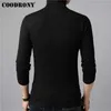 Coodrony Mens Sweaters Cashmere Bomull Tröja Mäns Mjuk Knitwear Pull Homme Vinter Tjock Varm Turtleneck Wool Pullover Män 91011 211018