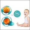 Magic Bowl 360 graden Rotatie Mortristent gyro met deksel voor peuter babykinderen kinderen rood/blauw/groene druppel levering 2021 Andere feedin