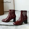 Sophitina Kobiety Buty Moda Elegancki Handmade Damskie Buty Dekoracji Serca W Kształcie Kwadratowe Buty Heel Heel So719 210513