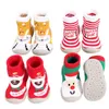 Socks Christmas Children Indoor Boys Girls Soft Rubber Sole Toddler Shoes Baby Walking Winter Thicken No-Slip Floor