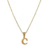 Collier pendentif lettre initiale en acier inoxydable pour femmes filles bijoux plaqué or 18 carats mode États-Unis Amérique pendentif petites initiales