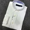 Camisas casuais dos homens Vestido Primavera e Outono de Alta Qualidade Negócios Bordado Clássico Moda Sólida Colo de Manga Longa Camisa