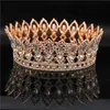 Luxury Royal Queen King Wedding Crown Bridal Diadem Full Circle Bride Headdress Prom Hår Smycken Tillbehör Tiaras Pageant X0625