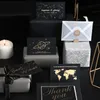 Bronzage Une Page Type Noir Carte De Voeux De Remerciement Invitations De Fête D'anniversaire De Mariage Fleuriste Cadeau Carte Vierge