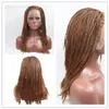 European and American Fashion Braided High-temperature Silk Wig Dirty Braid Front Lace Half-hand Hook Chemical Fiber Head Cover