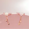 Lampadario pendente Design coreano Gioielli di moda Squisito intarsio in rame Colore fiore di cristallo Foglia Ghirlanda Orecchini da donna Regalo For265g