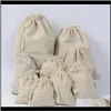 Pouches Bags & Display 50Pcs Small Natural Linen Pouch Burlap Jute Sack With Dstring Packaging Bag Jewelry Pouches Ipcdl293O