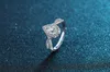 밴드 링 925 스털링 실버 모잠비크 다이아몬드 크로스 반지 패션 라이브 워터 드롭 팔 배 모양 레이디의 모즈엄