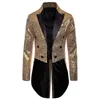 Men's Suits & Blazers Shiny Gold Sequins Glitter Tailcoat Suit Jacket Male Double Breasted Wedding Groom Tuxedo Blazer Party Stage Costume