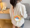 Mini Kids Bolsas Princesa Bag Dos Desenhos Animados Rainbow Donut Silicone Crossbody Bags Instagram Cash Wallet Crianças Bolsa