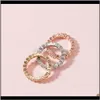 Band Drop Delivery 2021 Sier Rose Gold Color Zircon For Women Wedding Rings Jewelry Girlfriend Gift Size 5 6 7 8 9 10 Rexhv