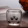 Cute Bear Double-layer Coffee Mug Double Glass Cup Carton Animal Milk Glass Lady Cute Gift Christmas gift 210611