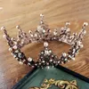 Barokowa Tiara Vintage Geometryczne Koraliki Tiaras Korony Hairband Royal Queen Headband dla kobiet Boże Narodzenie Party Włosy Biżuteria