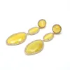 GuaiGuai Jewelry Yellow Cat039s Eye Cz Pave Goldfarben plattiert CZ-Ohrstecker, baumelnde Ohrringe, klassischer Strass, geometrisch, für Damen 4400289