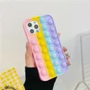 POP IT PUSH BUBBLE CASE COVER FÖR IPHONE 13 12 PRO MAX 11 XR 78 PLUS FIDGET RELIVER Stress Silicone 100PCS / Lot