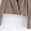 女性通勤格子長袖トップジャケットファッションレディースショートコートシックな女性のアウタースプリング210520