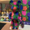 الحجز الجديد bearbrick400andywarhlowers أندي الجدار الزهور الدب بلوك الدب الأعمى مربع اليدوية 28 سنتيمتر