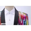 Shiny Rainbow Sequin Shawl Collar Suit Jacket Mannen Bling Glitter Nachtclub Prom Blazer Jas Mannelijke Stage Kleding Voor Zangers 2XL 210522