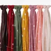 Etnisk kläder mode bomull viskos mjuka hijab muslimska prickar print shawls malaysisk halsduk solid wrap headscarf pashmina foulard femme