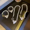 Chokers Heart Pendant Pearl Choker Halsband för kvinnliga flickkedjor halsband Party Jewelry Love Chunky Thick Female Heal22