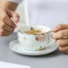 ロマンチックなヨーロッパのコーヒーソーサーセットクリエイティブセラミックカップアドバンストバレンタインフラワーティー茶碗ギフト磁器飲料用品