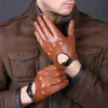 gants en cuir marron femme