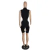 Prodotto All Black Side Scava fuori Trendy Chic Holiday Party Donna Tute Pagliaccetto Bodycon Tute Abbigliamento da palestra 210525