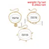 3 pièces/ensemble bohème couleur or chaîne lien Bracelets pour femme mode géométrique pièce pendentif Bracelets Bracelets Punk gland bijoux