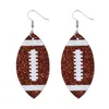 Boucles d'oreilles de football pour femmes Boucles d'oreilles de football en faux cuir paille