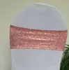 2021 100PCS Pailletten Stuhlband ROSE GOLD Farbe Stuhlschärpen Weihnachtsfeier Dekorationen