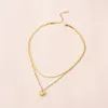 Roestvrijstalen vlinder choker ketting gouden ketting hart hanger kettingen voor vrouwen mode joodly cadeau wil en zandig