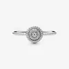 Fine jewelry Autentico anello in argento sterling 925 Fit Pandora Charm Elegant Sparkle Engagement Fedi nuziali fai da te
