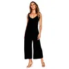 Women's Jumpsuits & Rompers Women Sexy Sleeveless Solid Color Spaghetti Strap Jumpsuit Female Backless Bodysuit Casual Loose Beach Woman Lac