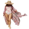 Women's Swimwear Women's Kimono Woman Summer Dress Adults Floral Print Long Sleeve Cardigan Smock Bikini Cover Ups For Dresses Beach