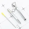 Big Diamond Metal Ball Point Pen Four Leaf Clover Hanger Reclame Pennen Custom Logo