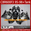 Bodys + Tank för Honda CBR600 CBR 600 F3 FS CC 600F3 95-98 karosseri 64no.0 600fs 600cc CBR600F3 95 96 97 98 CBR600-F3 CBR600FS 1995 1996 1997 1998 Fairing Kit Graffiti Black