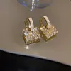 Dingle ljuskrona trend kvinnlig personlighet utsökta strass imitation pärlväska örhängen smycken koreansk mode graciös wo2124393